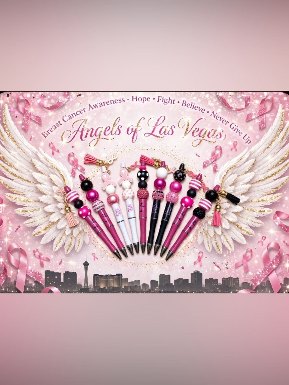 Angels of Las Vegas Breast Cancer Awareness Beaded Pens (1)